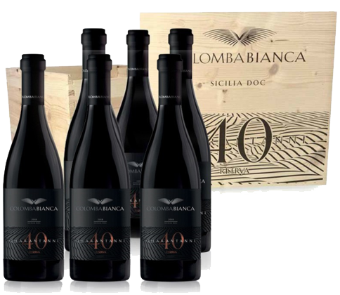 Quarantanni Rosso Riserva DOC Sicilia 6x75cl in Holzkiste