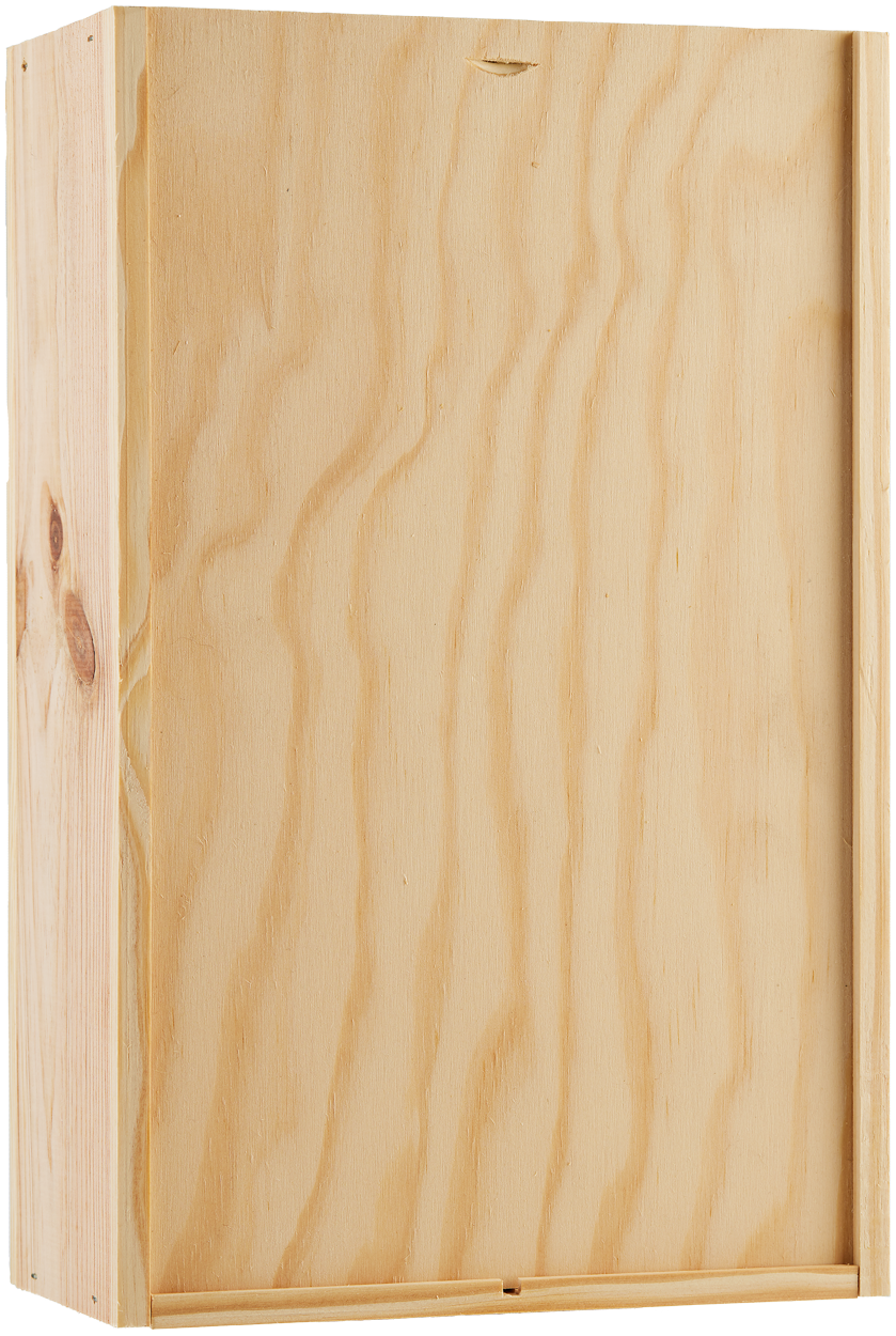 2er Holzkiste mit Schiebedeckel neutral 75cl